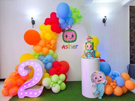 Cocomelon Balloon Decoration, Cocomelon Backdrop Ideas, Coco Melon Cake Ideas, Cocomelon Decoration, Cocomelon Theme Birthday Party, Cocomelon Birthday Party Ideas, Cocomelon Party Ideas, Birthday Cocomelon, Create Birthday Invitations