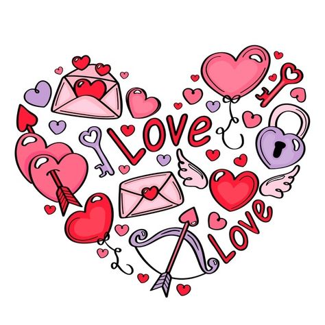 Valentines Backdrop, San Valentin Vector, Heart Of Love, Valentine Projects, Doodle Lettering, My Funny Valentine, Saint Valentine, St Valentin, Heart Art