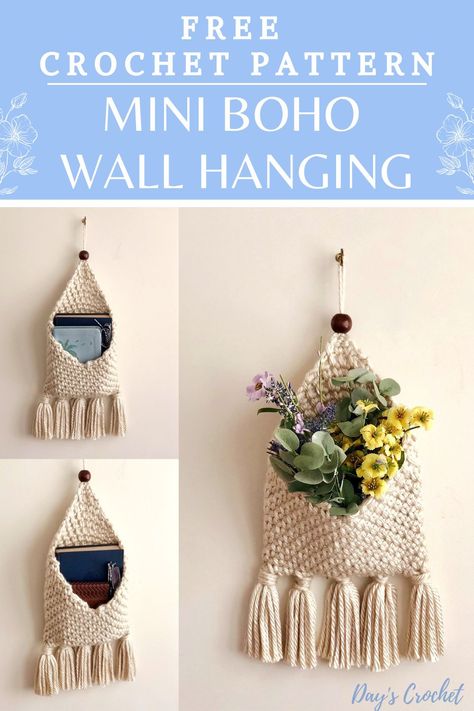 Crochet Mini Boho Bag, Crochet Mini Hammock Pattern Free, Year Crochet Project, Crochet Home Organization, Crochet Macrame Wall Hangings, New Crochet Ideas 2023, Crochet Wall Art Pattern, Crochet Fruit Hammock Pattern Free, Crochet Hammock Pattern Free