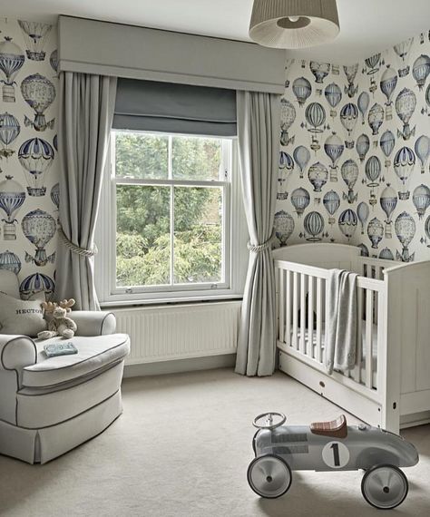 Beautiful hand made Curtain, Pelmet & Roman Blind made by Rascal & Roses for a stunning nursery by Lily Paulson Ellis. Photo by Nick Smith. Curtains And Pelmets, Design Hall, Dream Nurseries, Nursery Baby Room, Kids Bedroom Decor, Best Interior Design, Curtains Bedroom, Curtains With Blinds, Curtains Living Room