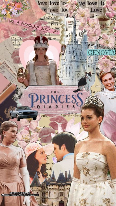 Princess Diaries Wallpaper Iphone, The Princess Diaries Aesthetic Wallpaper, Princess Diaries Fan Art, 2000s Collage Wallpaper, Princess Diaries Aesthetic Wallpaper, Princess Diaries Wallpaper, Pink Princess Wallpaper, Girlie Movies, Princess Diaries Aesthetic