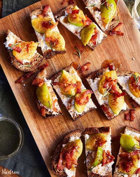 50 Easy Finger Food Recipes for a Crowd - PureWow Fruit Recipe, Christmas Appetizers Party, Fall Appetizers, Make Ahead Appetizers, Appetizers For A Crowd, Fig Recipes, Finger Foods Easy, Cold Appetizers, Holiday Appetizers