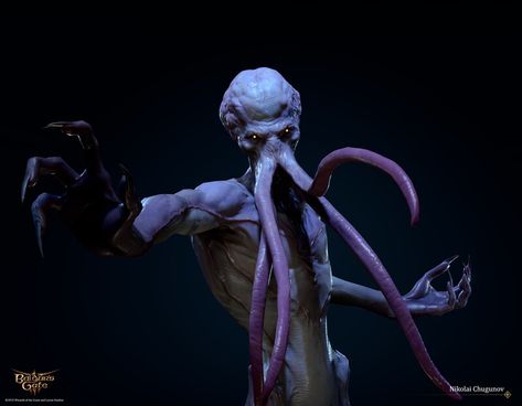 ArtStation - Mind Flayer Mindflayer Baldurs Gate, Baldurs Gate 3 Mind Flayer, Dnd Abberation, Giant Slayer, Mind Flayer, Baldur's Gate 3, Oc Inspiration, Baldurs Gate, Animal Sewing Patterns