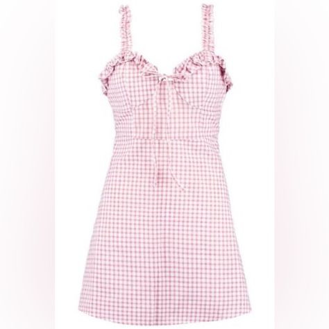 Adorable Dusty Pink Gingham Dress, Perfect For A Summer Picnic. Nothing Wrong With It, Just Didn’t Fit Me. Tag Says Uk 8 / Us 4, But I Find This To Fit More Like A Us 0-2 Than A 2-4. Unlined. Fabric Has No Stretch. Mini Length. Like Anything Else In My Closet? Make A Bundle, I Love Bundle Offers! Pink And White Plaid, White Plaid Dress, Pink Gingham Dress, Boohoo Dresses, Modieuze Outfits, Pink Gingham, Bodycon Fashion, Gingham Dress, Kawaii Clothes