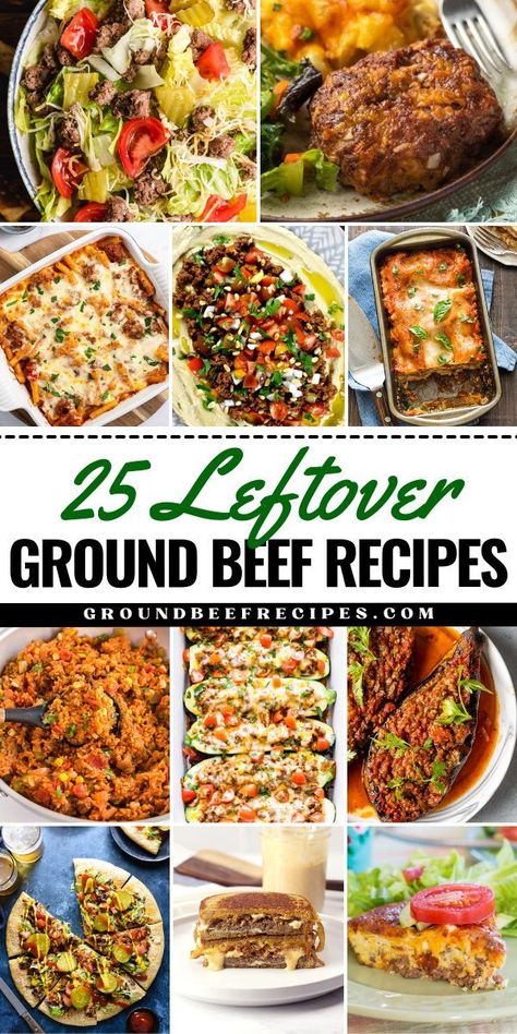 Want more dinner ideas for tonight? These leftover ground beef recipes have got you covered! You'll find pasta, pizza, soups, and other meals with ground beef. So, if you're wondering what to make with leftover hamburger meat, try these main dishes! Leftover Hamburger Meat, Leftover Ground Beef Recipes, Leftover Ground Beef, Meals With Ground Beef, Dinner Ideas For Tonight, Ground Beef Keto Recipes, Healthy Ground Beef, Ground Beef Dishes, Pasta Pizza