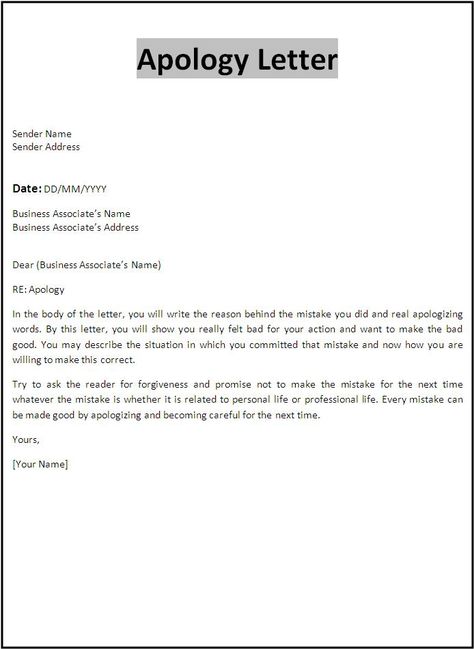 Apology Letters | Free Word Templates Letter Writing Format, English Letter Writing, Business Letter Sample, Formal Letter Writing, Letter Writing Examples, Letter To Best Friend, Letter Format Sample, Letter Writing Samples, Apology Letter