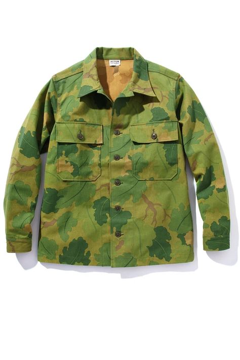 New Arrivals – Page 14 – The Real McCoy's Uniform Shirt, Helmet Covers, Camo Patterns, Shawl Collar Cardigan, Uniform Shirts, Army Uniform, Shawl Collar, Printed Cotton, Military Jacket