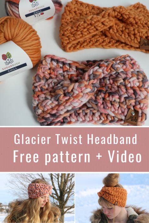You’ll love our New free pattern the Glacier Twist headband by Sentry Box Designs We’ve also added kits to our shop that include the printable ad free PDF! Stay cozy and trendy in our Glacier Twist Headband. Beautiful texture is created by alternating a row of double crochet and a row of single crochet and half double... Thick Crochet Headband, Mjs Off The Hook, Crochet Earwarmers, Crochet Stitches Texture, Crochet Headwrap, Sac Granny Square, Crochet Ear Warmer Pattern, Crochet Headbands, Crochet Twist