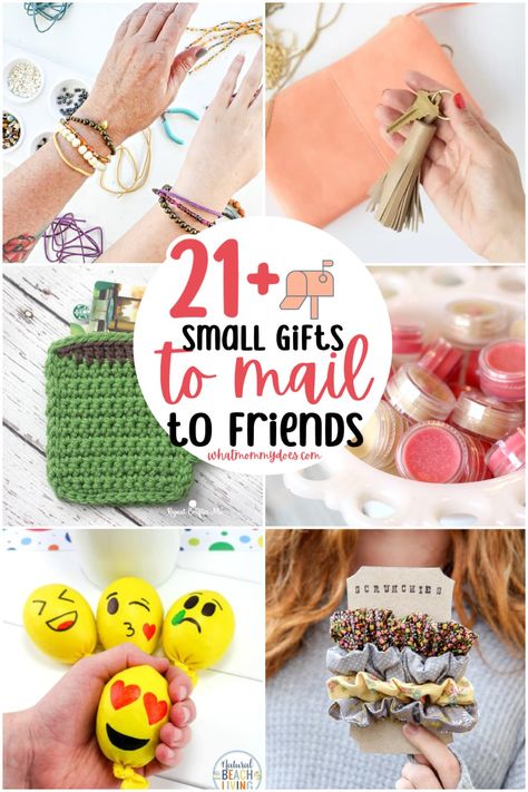 21 Small Gifts to Mail to Friends - What Mommy Does Best Friend Small Gift Ideas, Tiny Birthday Gifts, Cute Small Birthday Gifts, Tiny Gifts For Friends, Small Diy Gifts For Girlfriend, Craft Gift Ideas For Friends, Cute Small Gifts For Girlfriend, Small Gifts For Best Friends, Diy Small Gifts For Friends