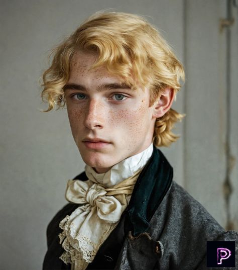 Meet the Victorian gentleman with a modern twist: blond hair, golden eyes, and charming freckles. With his timeless attire and unique features, he brings a touch of elegance to any era.   What can you create today?   🎩🌟 #AI #Art #PicassoAIArt Victorian Hairstyles Men, Victorian Era Hair, Male Blonde Hair, Victorian Era Hairstyles, Victorian Male, 1800s Men, Blond Man, 18th Century Hair, Character Generator