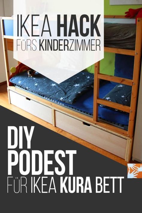 IKEA Hack fürs Kinderzimmer: DIY Podest für IKEA Kura Bett Kura Cama Ikea, Cama Ikea Kura, Kura Bed Hack, Kura Ikea, Ikea Kura Hack, Kura Hack, Cama Ikea, Closet Ikea, Ikea Kura Bed