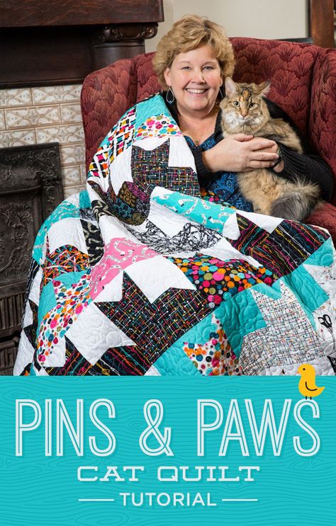 Couture, Patchwork, Jenny Doan Tutorials, Missouri Quilt Tutorials, Missouri Quilt Company, Missouri Star Quilt Company Tutorials, Missouri Star Quilt Tutorials, Cat Quilt Block, Colchas Quilting