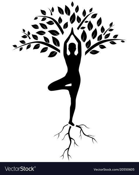 Pose Silhouette, Moving Meditation, Yoga Kunst, Yoga Vector, Yoga Tree Pose, Yoga Painting, Yoga Drawing, Yoga Tree, Arte Yoga