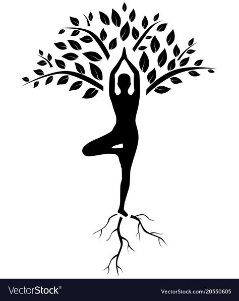 Pose Silhouette, Moving Meditation, Yoga Vector, Yoga Tree Pose, Yoga Painting, Yoga Kunst, Yoga Drawing, Yoga Tree, Arte Yoga