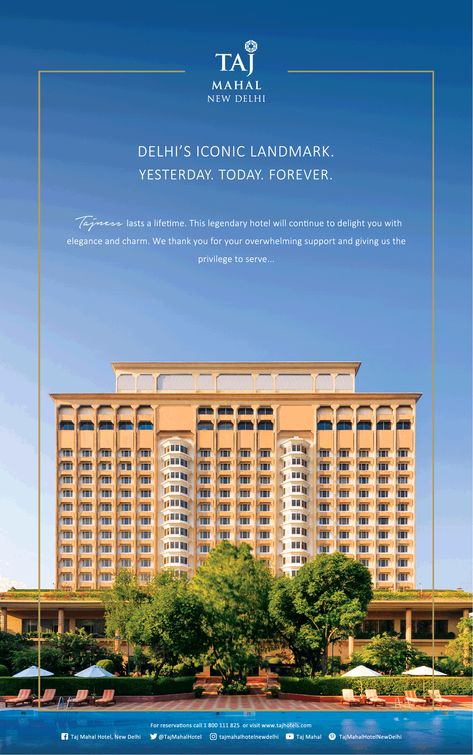 taj-mahal-delhis-iconic-landmark-ad-times-of-india-mumbai. Check out more Hotels & Restaurants   Advertisement Advertisement Collection at   https://www.advertgallery.com/product-  category/advertisements-by-category/automotive Hotel Advertising Design, Hotel Creative Ads, Luxury Property Ads, Resort Ads, Hotel Advertisement, Hotel Poster, Hotel Advertising, Luxury Advertising, Taj Hotel