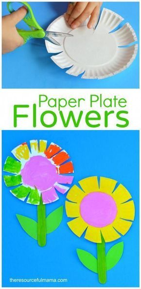 This paper plate flower craft is a great spring and summer craft for kids. It offers kids a great opportunity to work on scissor skills. #preschoolartprojects Preschool Creative Art, Kraftangan Prasekolah, Spring Arts And Crafts, Spring Crafts Preschool, Aktiviti Kanak-kanak, Toddler Arts And Crafts, Kraf Diy, Preschool Arts And Crafts, Spring Preschool