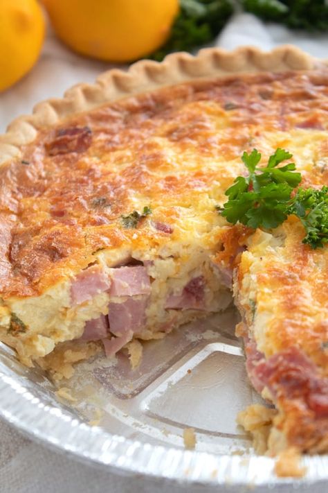 Quiche, Pie, What To Do With Store Bought Pie Crust, Quiche With Premade Pie Crust, Pie Crust For Quiche, Quish Recipes, Ham Quiche Recipe, Ham And Egg Casserole, Recipe For Ham