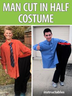 Funny Boy Costumes, Easy Mens Halloween Costumes, Diy Costumes For Boys, Boys Halloween Costumes Diy, Man Cut, Clever Halloween, Costumes College