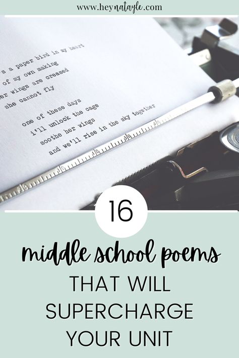 Poetry For Middle School, Poems For Middle Schoolers, Teaching Poetry Middle School, Poem Starters, Poetry Unit Middle School, Middle School Poetry, Poems For Middle School, School Poems, Poems For Students