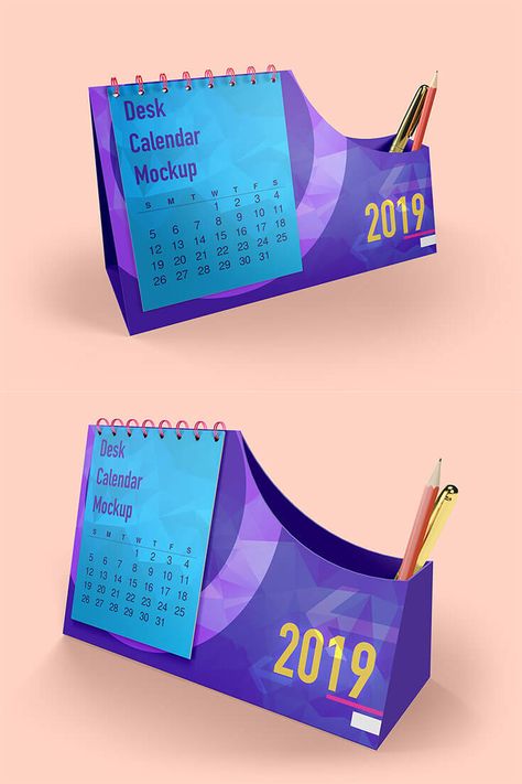 Free Calendar Desk Mockup Pack comes in a custom variation with pencil box or pocket on the side of the calendar, this mockup allows you to place the artworks for the calendar body/carton and the calendar notes, turn the pencil/pen object on and off. You can use this in a great way to showcase calendar cover design in your projects. via @creativetacos Calender Desk, Creative Desk Calendar, Desk Calendar Mockup, Calendar Design Inspiration, Desk Calendar Design, Desk Calender, Graphic Design Magazine, Mockup Desk, Table Calendar