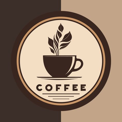 Logo For Coffee Shop Ideas, Vector Coffee Cup, Cafe Logo Aesthetic, Logo Design For Coffee Shop, Logo Kopi Coffee Shop, Two Sisters Bedroom, Logo Coffee Design Ideas, Coffee Logo Branding, Coffee Shop Design Logo