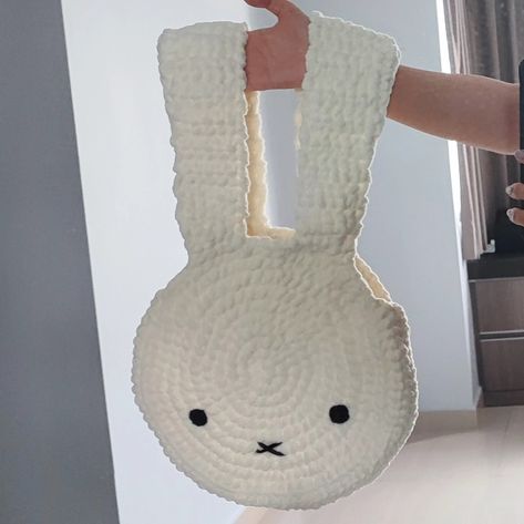 Crochet Bunny Bag Pattern, Cute Amigurumi Crochet, Bunny Bag Crochet, Miffy Crochet Bag, Bunny Crochet Bag, Crochet Miffy Bag, Crochet Bunny Bag, Crochet Bag Cute, Korean Crochet