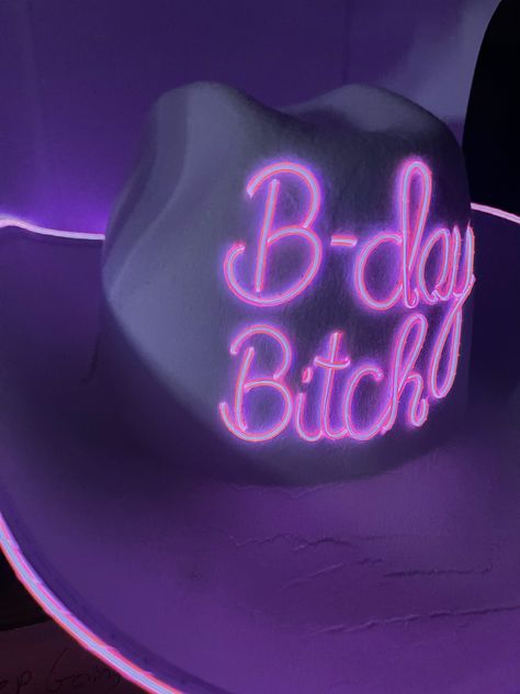 Custom birthday cowboy hat 😈😈 found only at Lyte Up Clothing Birthday Cowboy Hat, Light Up Cowboy Hat, Neon Cowboy, Light Up Clothes, 25th Bday, Custom Cowboy Hats, Reading Pennsylvania, Themed Bachelorette, Sweet 16 Themes