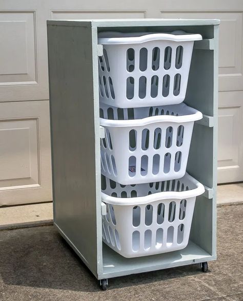 Laundry Basket Dresser - Infarrantly Creative Diy Laundry Storage, Basket Dresser, Laundry Basket Dresser, Laundry Basket Holder, Laundry Room Baskets, Diy Laundry Basket, Rolling Laundry Basket, Laundry Basket Storage, Laundry Room Storage Shelves