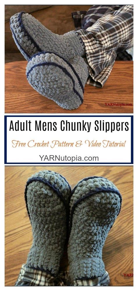 Amigurumi Patterns, Mens Slippers Crochet Pattern, Mens Slippers Crochet, Crochet Slipper Boots, Elegant Slippers, Crochet Slipper, Crochet Men, Crochet Slippers Free Pattern, Knitted Slippers Pattern