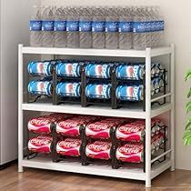 Countertop Pantry Cabinet, Soda Can Storage, Soda Storage, Countertop Pantry, Drink Organizer, Cabinet Refrigerator, Variety Food, Machine Storage, Can Dispenser