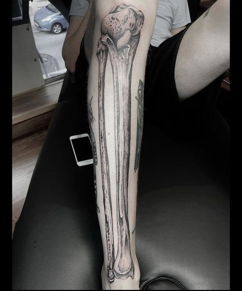 Arm Bone Tattoo Sleeve, Xray Tattoo Ideas Bones, Bone Sleeve Tattoo, Shin Bone Tattoo, Bone Back Tattoo, Bone Arm Tattoo, Bone Tattoo Anatomical, Skeleton Leg Tattoo, Bone Tattoo Ideas