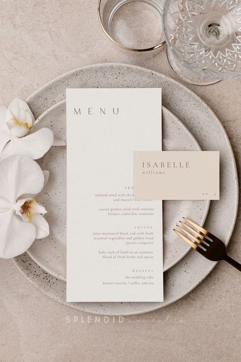 Wedding Menus Design, Modern Wedding Theme, Reception Dinner, Wedding Menu Template, Neutral Aesthetic, 카드 디자인, Wedding Menu Cards, Minimal Wedding, Neutral Wedding