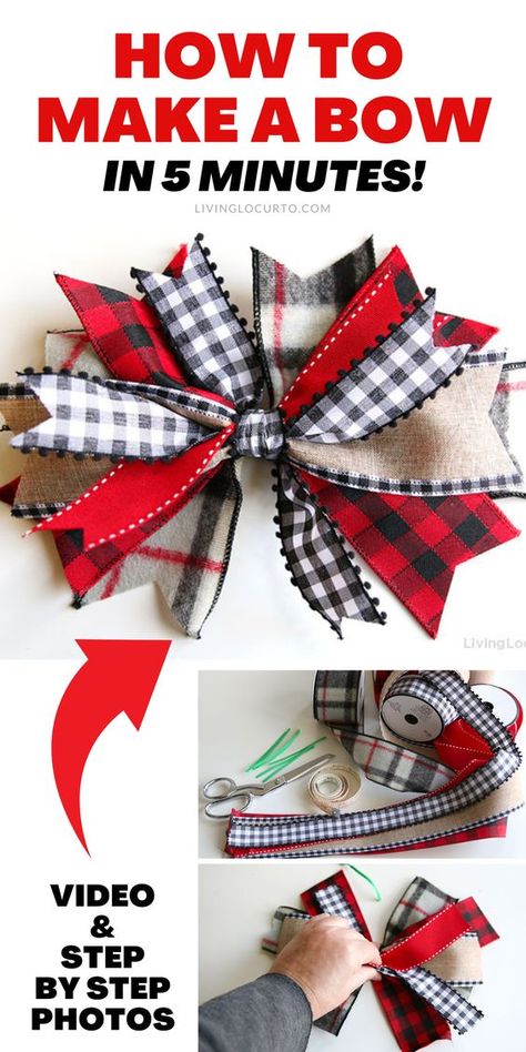 Bow Out Of Ribbon, Diy Wreath Bow, Jul Diy, Diy Christmas Tags, Christmas Decora, Christmas Bows Diy, Gold Christmas Tree Decorations, Dollar Tree Christmas Decor, Christmas Wreaths Diy Easy