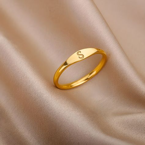 Excited to share the latest addition to my #etsy shop: Minimalist Dainty Ring, One Letter Initial Custom Ring, Aesthetic Girls Jewelry, Gold and Silver Elegant Ring, Gift for Women https://etsy.me/3GnlKAd #letterswords #customring #yes #silver #minimalist #person Initial Rings For Women, H Initial Ring, Gold Initial Ring Letters, Initial Rings For Ladies, Women's Ring Design Gold, S Letter Rings For Women, Ring With Initials Letters, First Finger Ring Design, Dainty Gold Rings Minimalist Jewelry