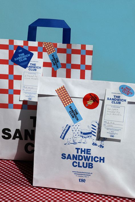 The Sandwich Club, Sandwich Club, Desain Editorial, Graphisches Design, Bakery Packaging, Food Branding, التصميم الخارجي للمنزل, Branding Design Packaging, Logo Design Branding