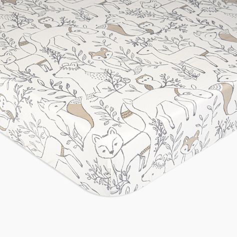 Crane Baby Cotton Sateen Crib Fitted Sheet - Ezra Woodland Woodland Crib Sheets, Woodland Crib Bedding, Woodland Crib, Baby Crib Sheets, Baby Sheets, Nursery Style, Crib Toddler Bed, Toddler Beds, Swaddle Wrap