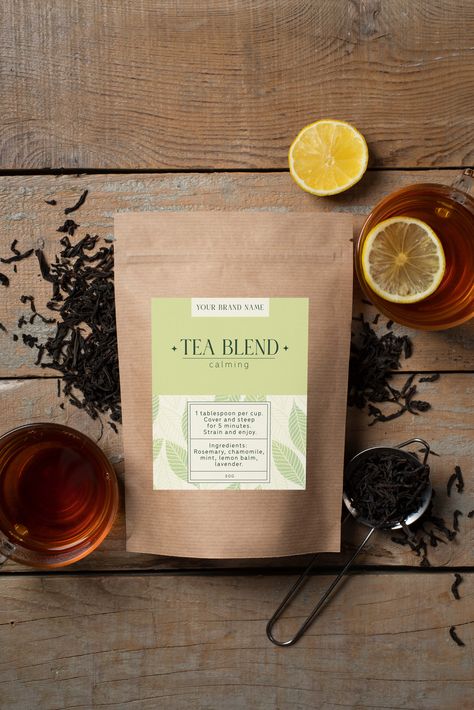 Tea Bag Label, Tea Blend Packaging, Herbal Product Packaging, Tea Packaging Photography, Tea Bags Packaging, Tea Bag Design, Tea Bag Packaging, Face Steam, Diy Tea Bags