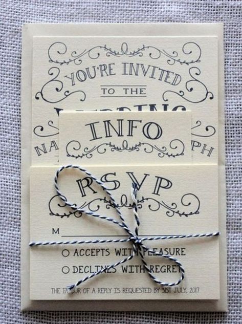 Easy Diy Wedding Invitations, Homemade Wedding, Silvester Party, Invitation Kits, Vintage Invitations, Personalised Wedding Invitations, Invitation Inspiration, Fun Wedding Invitations, Shabby Chic Wedding