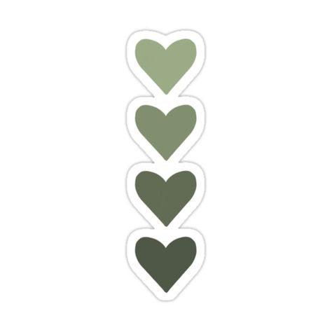 Decorate laptops, Hydro Flasks, cars and more with removable kiss-cut, vinyl decal stickers. Glossy, matte, and transparent options in various sizes. Super durable and water-resistant. Ombré sage green hearts! Green Aesthetic Stickers, Green Heart Sticker, Sage Green Heart, Green Scrapbook, Sticker Design Inspiration, Stickers Cool, Aesthetic Sticker, Cute Laptop Stickers, Green Sticker