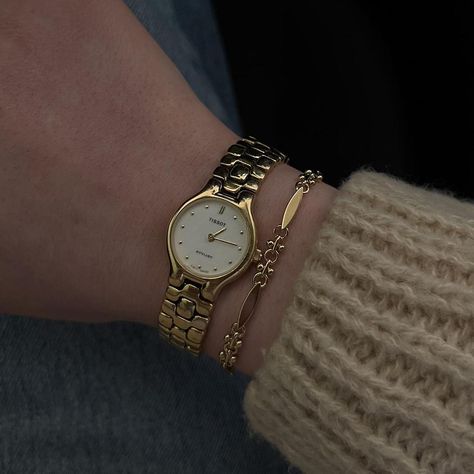 Vintage Tissot Watch GORGEOUS minimal Tissot watch... - Depop Small Watches Women Simple, Gold Watch With Bracelets Women, Vintage Watches For Women, Luxury Watch For Women, Tissot Women Watches, Womens Vintage Watch, Small Watches Women Vintage, Small Gold Watch Women, Gold Jewelry Aesthetic Black Women