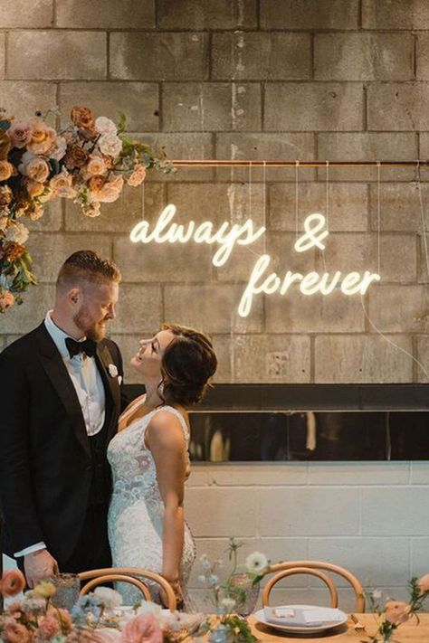 Forever And Always Sign Wedding, Always And Forever Wedding Sign, Forever And Always Neon Sign, Wedding Neon Sign Sayings, Always And Forever Neon Sign, Forever Neon Sign, Always And Forever Wedding, Neon Wedding Sign, Neon Signs Quotes