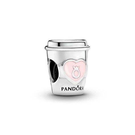 Pandora Take A Break Coffee Cup Charm - Enamel / Sterling Silver / Pink To Go Coffee Cups, Pandora Logo, Pandora Armband, Charms Pandora, Bracelet Pandora, Charm Pandora, Pandora Bracelet Charms, Pandora Charm, Bracelet Argent