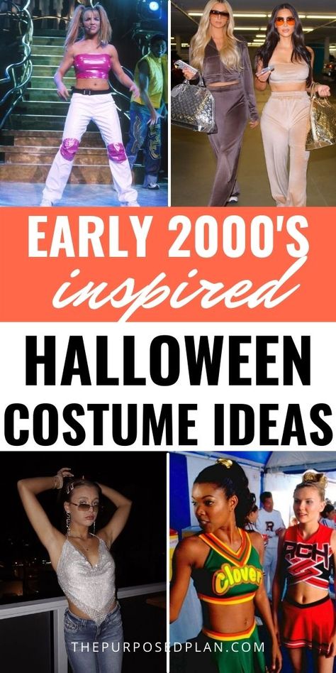 early 2000's are back and better than ever! Take the trend head on this year with these super cute early 2000's halloween costume ideas! | y2k halloween costume ideas 2000 Costume Ideas, 2000 Theme Party Outfits, Early 2000s Halloween Costumes, 2000s Halloween Costume Ideas, 2000s Party Outfits, 2000s Halloween Costume, Decades Costumes, Clueless Costume, Iconic Halloween Costumes