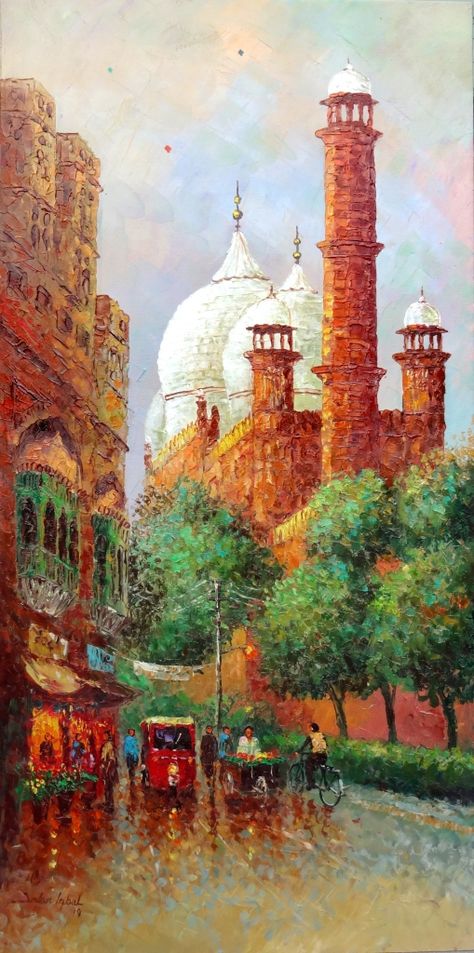 Pakistan Art Culture, Pakistan Painting Ideas, Pakistani Art Paintings, Pakistan Buildings, Pakistani Culture Art, Pakistani Paintings, Pakistani Culture Aesthetic, Pakistan Drawing, Old Pakistan
