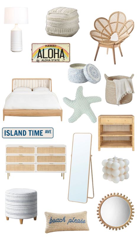 Coconut Bedroom Ideas, Cool Beach Room Ideas, White And Gold Coastal Bedroom, Room Inspo Beachy Preppy, Tsitp Room Decor, Cute Desk Area In Bedroom, Beachy Room Asthetics, Summer Bedroom Ideas Beach Themes, Beach Boho Bedroom Decor