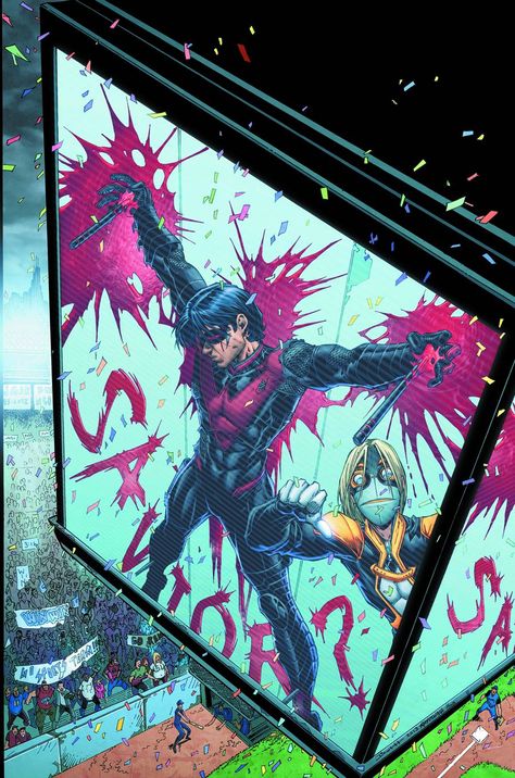 Nightwing And Starfire Comics, Nightwing Art, Brett Booth, Nightwing And Starfire, Univers Dc, Dc Comics Artwork, Im Batman, Damian Wayne, Batman Family