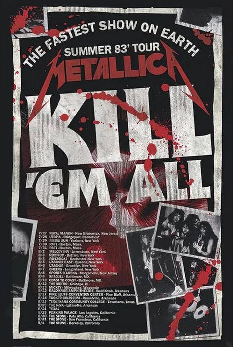 Metallica poster Rock Band Posters, Punk Poster, Band Poster, Heavy Metal Art, Tour Poster, Music Wall Art, Tour Posters, Rock Posters, Thrash Metal