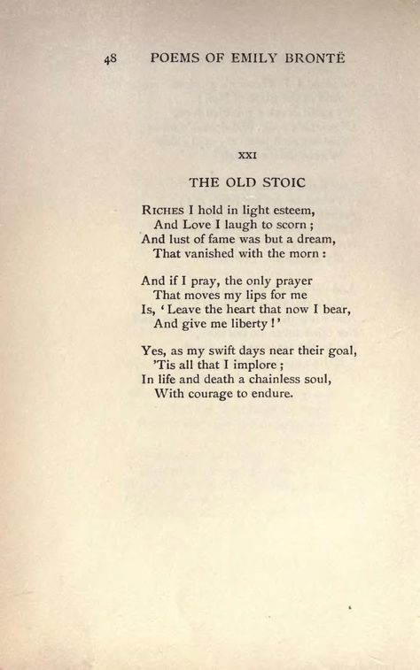 The Old Stoic Charlotte Bronte Poems, Old English Poetry, Emily Bronte Poems, Bronte Poems, Old Poems, Poetry Pages, Literature Poems, Classical Poetry, Brontë Sisters