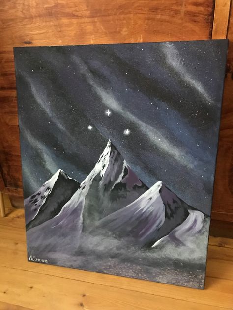 Night Court Painting Ideas, Painting Mountains Acrylic Easy, Velaris Painting Ideas, Acotar Canvas Painting, Acotar Painting Ideas Easy, Velaris Painting Easy, Throne Of Glass Painting, Acotar Painting Ideas, Velaris Painting