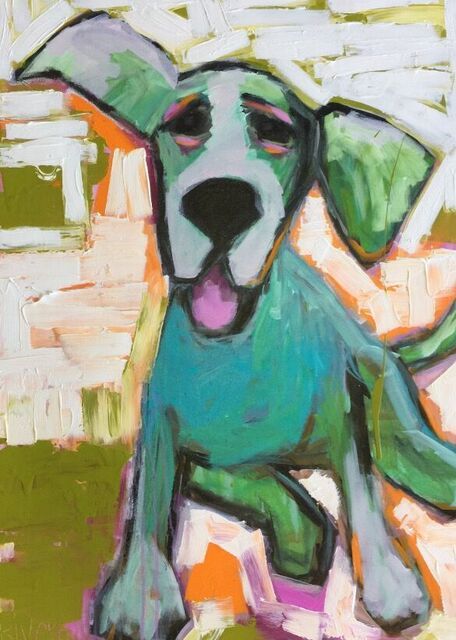 Modern Pup- 30x40 $1,100 Abstract Dog Painting, Funky Quilts, Abstract Dog Art, Anna Blatman, Class Painting, Lady Painting, Labrador Dogs, Dog Portraits Painting, Dog Portraits Art